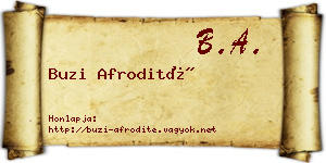 Buzi Afrodité névjegykártya